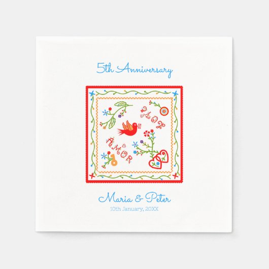 Serviette En Papier Mouchoirs d'amour de Valentine (Devant)