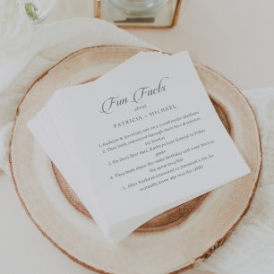 Serviette En Papier Mouchoirs de mariage faits de faits amusants chic 