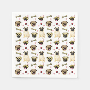 Serviette En Papier Mouchoirs en papier avec imprimé de T Pug mignon