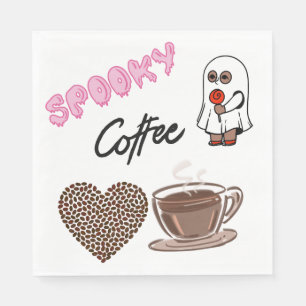 Serviette En Papier Mouchoirs en papier fantômes Halloween Café Mignon