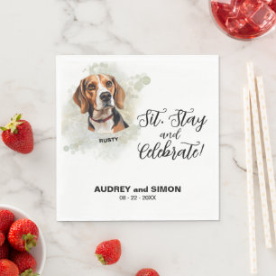Serviette En Papier Mouchoirs en papier pour chien Beagle 'Assis, Rest
