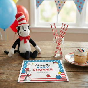 Serviette En Papier Mouchoirs pour Baby Shower Dr. Seuss - Le Chat dan