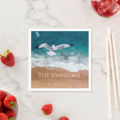 Serviette En Papier Mouette au-dessus de la mer (En situation)