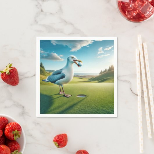Serviette En Papier Mouette avec balle de golf (En situation)