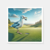 Serviette En Papier Mouette avec balle de golf (Devant)