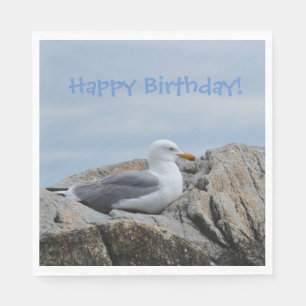 Serviette En Papier Mouette de joyeux anniversaire