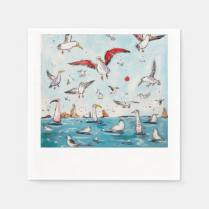 Serviette En Papier Mouette, oiseau, oiseaux volants