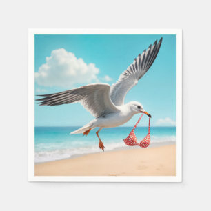 Serviette En Papier Mouette volant avec un haut de bikini