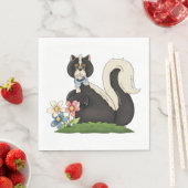 Serviette En Papier Moufette avec fleurs (En situation)