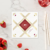 Serviette En Papier mound geometric lines witred monogram wedding (En situation)