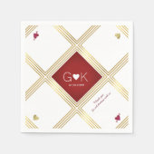 Serviette En Papier mound geometric lines witred monogram wedding (Devant)