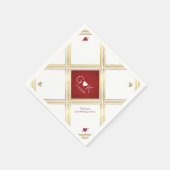 Serviette En Papier mound geometric lines witred monogram wedding (Coin)