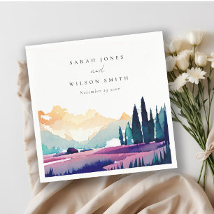 Serviette En Papier Mountain Country Lilac Fields Mariage paysager