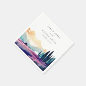 Serviette En Papier Mountain Country Lilac Fields Mariage paysager (Coin)