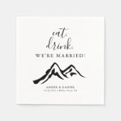 Serviette En Papier Mountain Eat Drink Nous sommes mariés Mariage (Devant)