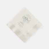 Serviette En Papier Mountain Line Art Emerald Mariage (Coin)