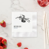 Serviette En Papier Mountain Love Dusty Blue Mariage (En situation)