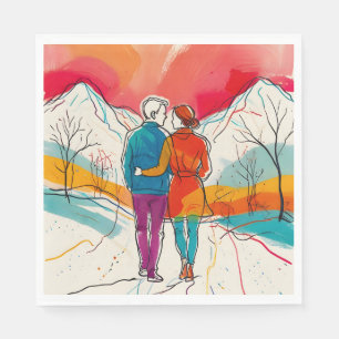Serviette En Papier Mountain Romance
