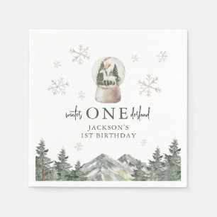 Serviette En Papier Mountain Winter Onederland 1ère fête d'anniversair