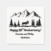Serviette En Papier Mountains and Moose 35th Wedding Anniversary (Devant)