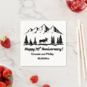 Serviette En Papier Mountains and Moose 70th Wedding Anniversary (En situation)