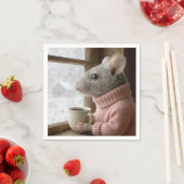 Serviette En Papier Mouse With a Cup of Coffee (En situation)