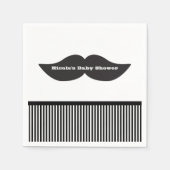 Serviette En Papier Moustache Bash Noir & Blanc Frappe Paniers (Devant)