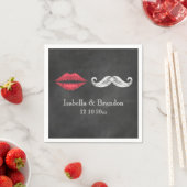 Serviette En Papier Moustache & Lèvres Napkin (En situation)