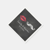 Serviette En Papier Moustache & Lèvres Napkin (Coin)