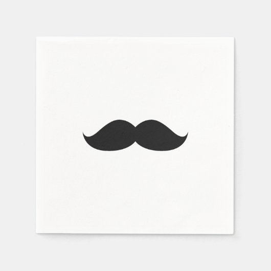 Serviette En Papier Moustache noire mignonne (Devant)