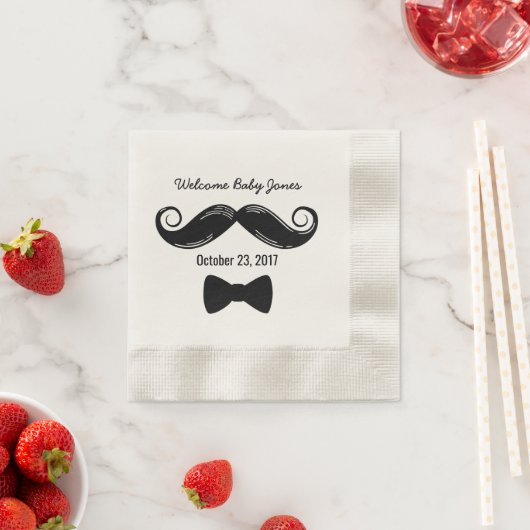 Serviette En Papier Moustache serviettes à thème pour petit Baby showe (En situation)