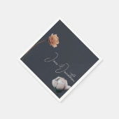 Serviette En Papier Mouteux bleu foncé fleur minimale (Coin)