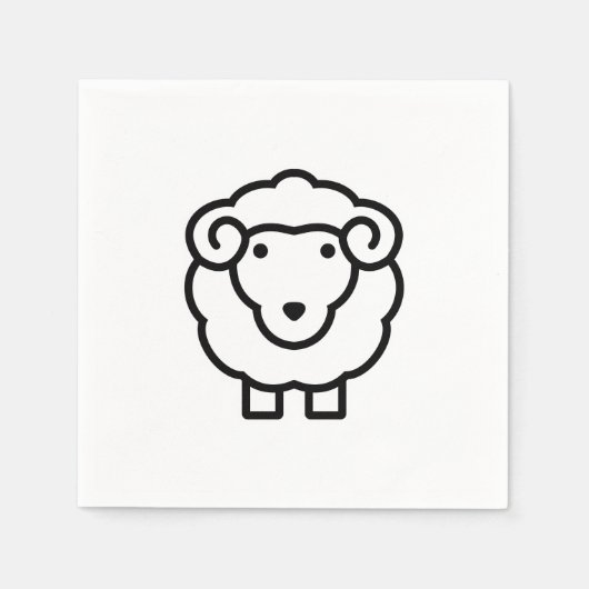 Serviette En Papier Mouton (Devant)