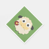 Serviette En Papier Mouton Avec Une Fleur (Coin)