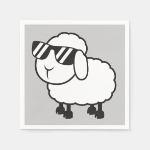 Serviette En Papier Mouton blanc dans les lunettes de soleil