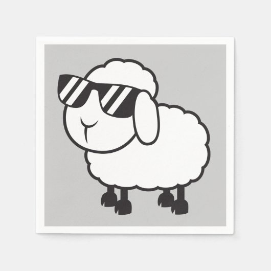 Serviette En Papier Mouton blanc dans les lunettes de soleil (Devant)