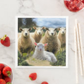 Serviette En Papier Mouton d'agneau de bébé (En situation)