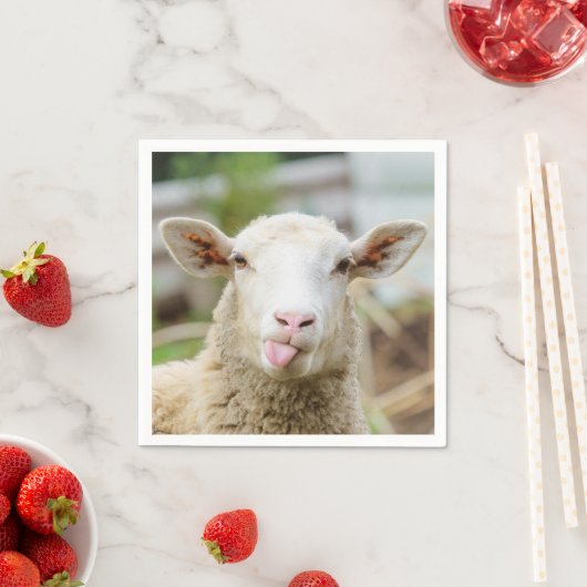 Serviette En Papier Mouton montrer langue (En situation)