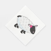 Serviette En Papier Mouton Noir Avec Laine Blanche (Coin)