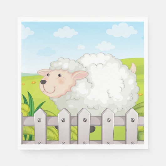 Serviette En Papier Mouton souriant (Devant)