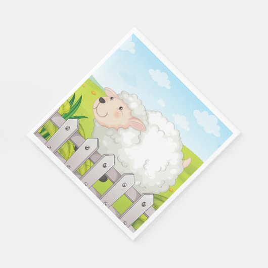 Serviette En Papier Mouton souriant (Coin)