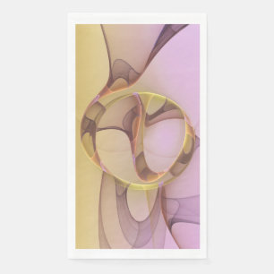 Serviette En Papier Mouvements Abstraits Art Fractal Moderne Rose Doré