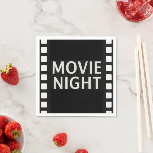 Serviette En Papier Movie Night | Black & White Film (En situation)