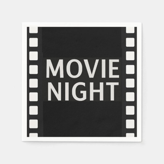 Serviette En Papier Movie Night | Black & White Film (Devant)