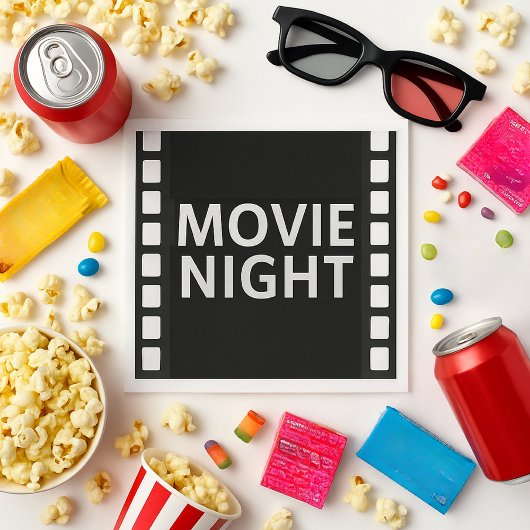 Serviette En Papier Movie Night | Black & White Film