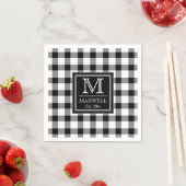 Serviette En Papier Moyenne Rustic Buffalo Checks Monogramme Nom Année (En situation)