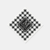Serviette En Papier Moyenne Rustic Buffalo Checks Monogramme Nom Année (Coin)