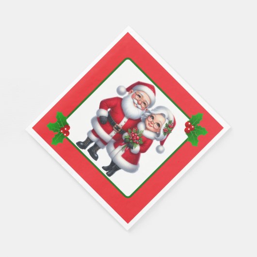 Serviette En Papier Mr. And Mrs. Claus  (Coin)