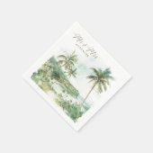 Serviette En Papier Mr and Mrs Elegant Destination Beach Wedding (Coin)