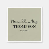 Serviette En Papier Mr and Mrs Elegant Simple | Cement Grey (Devant)